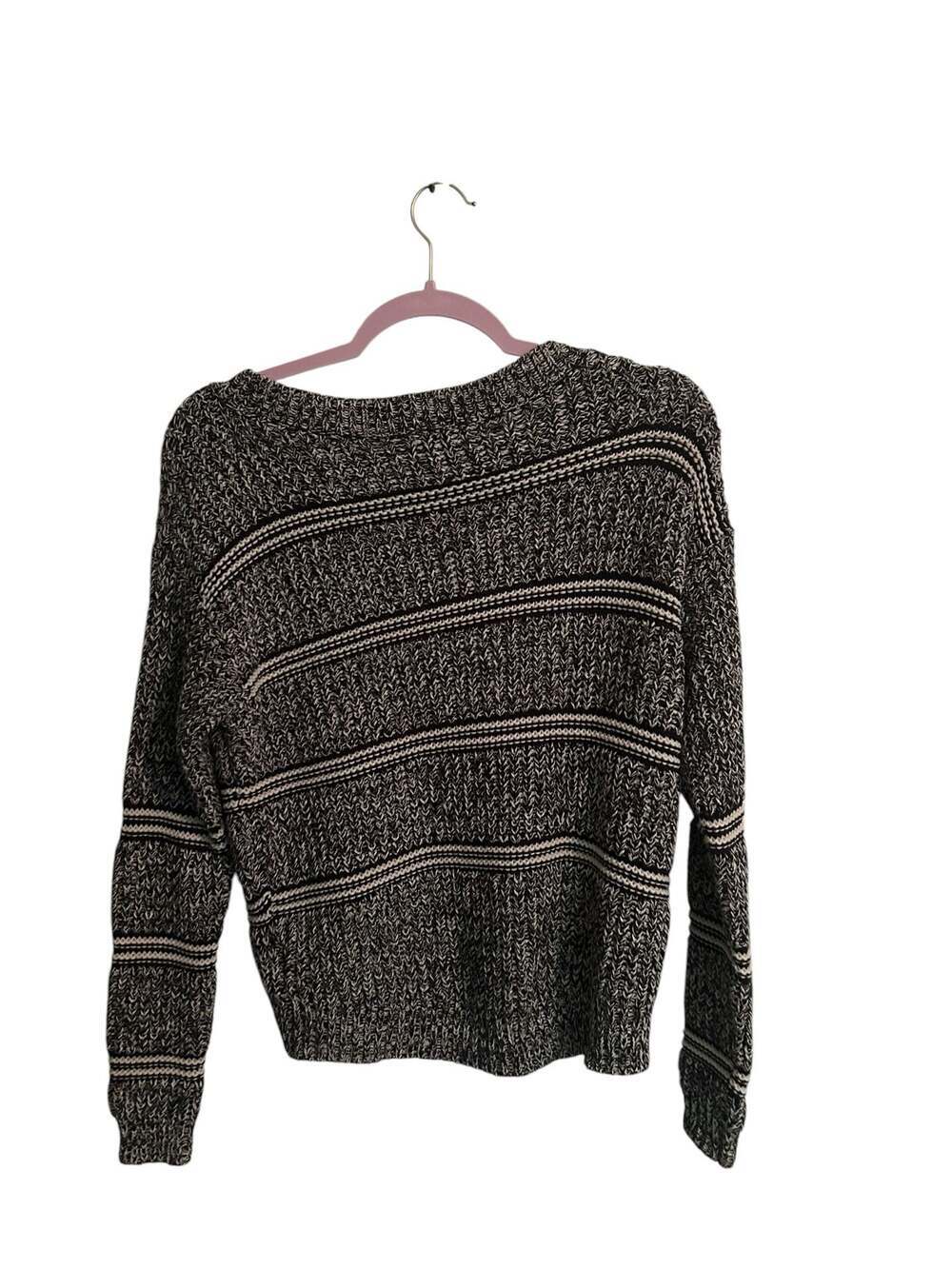 BDG Urban Outfitters Black and White Chunky Knit Striped Sweater - Picture 2 of 3